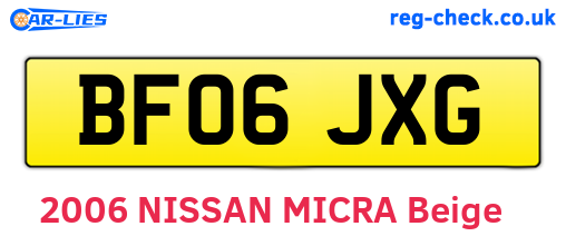 BF06JXG are the vehicle registration plates.