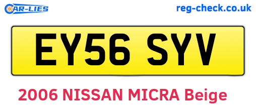 EY56SYV are the vehicle registration plates.