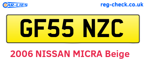 GF55NZC are the vehicle registration plates.