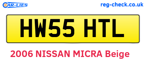 HW55HTL are the vehicle registration plates.