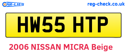HW55HTP are the vehicle registration plates.