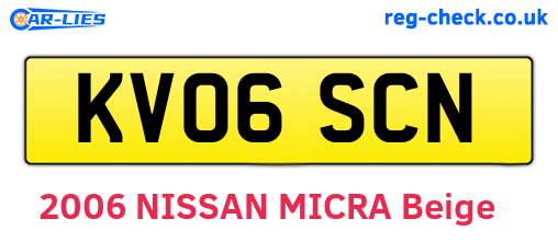 KV06SCN are the vehicle registration plates.