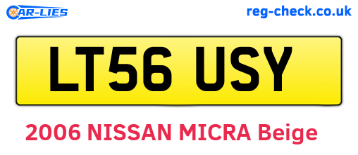 LT56USY are the vehicle registration plates.