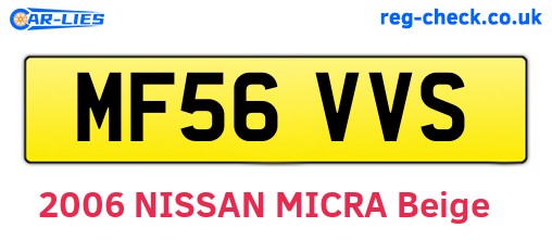 MF56VVS are the vehicle registration plates.