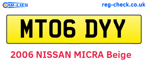 MT06DYY are the vehicle registration plates.