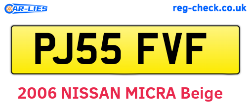 PJ55FVF are the vehicle registration plates.