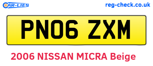 PN06ZXM are the vehicle registration plates.