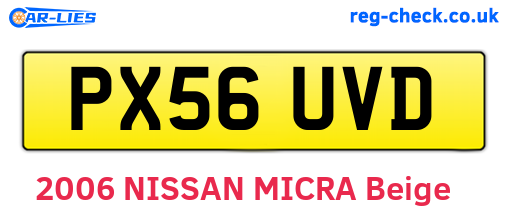 PX56UVD are the vehicle registration plates.