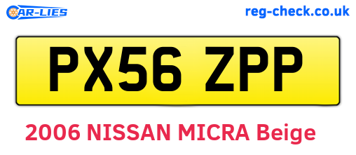 PX56ZPP are the vehicle registration plates.