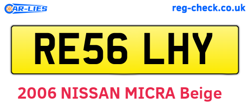 RE56LHY are the vehicle registration plates.