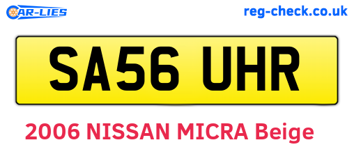 SA56UHR are the vehicle registration plates.