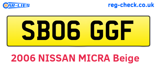 SB06GGF are the vehicle registration plates.