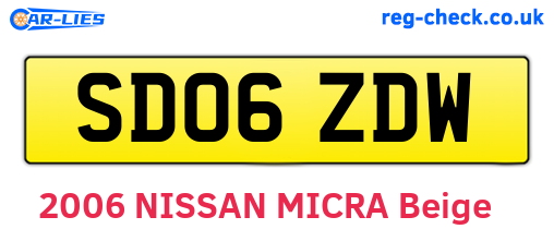 SD06ZDW are the vehicle registration plates.