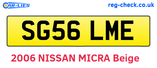 SG56LME are the vehicle registration plates.