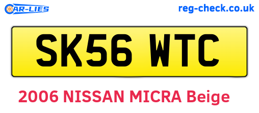 SK56WTC are the vehicle registration plates.