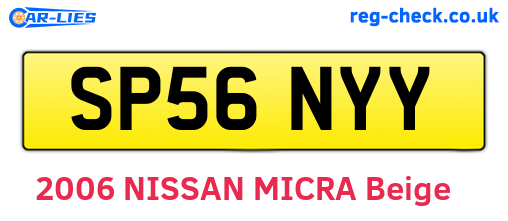 SP56NYY are the vehicle registration plates.