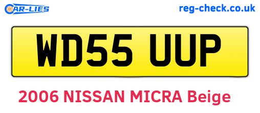 WD55UUP are the vehicle registration plates.