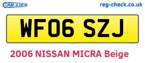 WF06SZJ are the vehicle registration plates.
