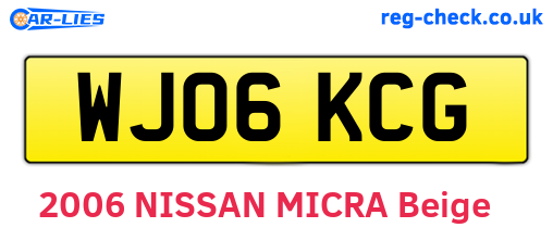 WJ06KCG are the vehicle registration plates.
