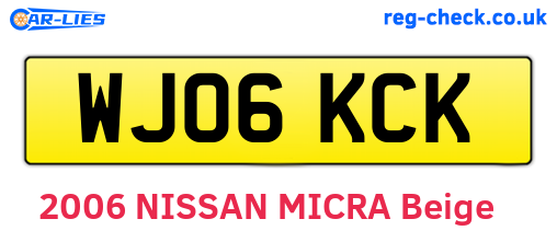 WJ06KCK are the vehicle registration plates.