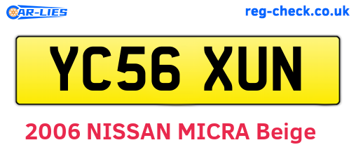 YC56XUN are the vehicle registration plates.