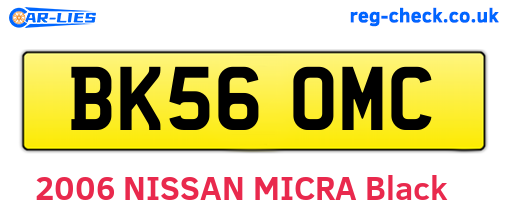 BK56OMC are the vehicle registration plates.