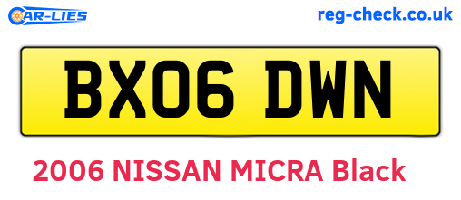 BX06DWN are the vehicle registration plates.