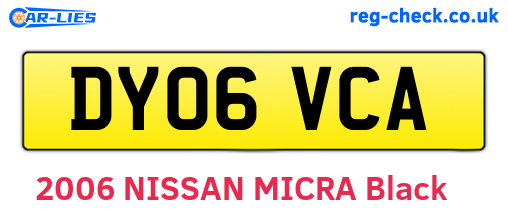 DY06VCA are the vehicle registration plates.