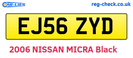 EJ56ZYD are the vehicle registration plates.