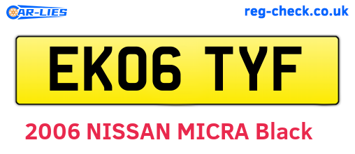 EK06TYF are the vehicle registration plates.