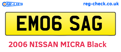 EM06SAG are the vehicle registration plates.