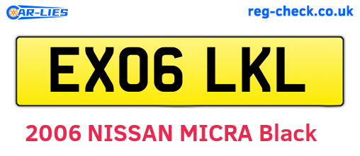 EX06LKL are the vehicle registration plates.