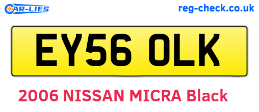 EY56OLK are the vehicle registration plates.