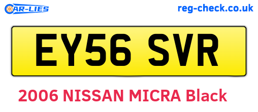 EY56SVR are the vehicle registration plates.