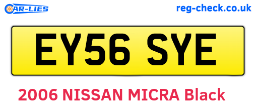 EY56SYE are the vehicle registration plates.