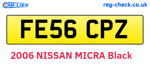 FE56CPZ are the vehicle registration plates.