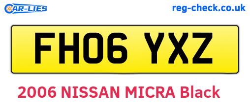 FH06YXZ are the vehicle registration plates.