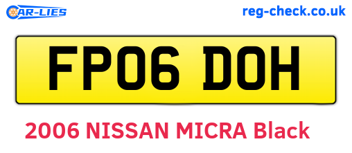 FP06DOH are the vehicle registration plates.