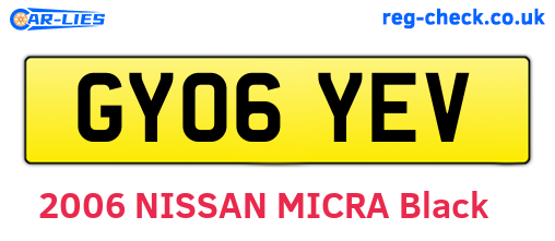 GY06YEV are the vehicle registration plates.