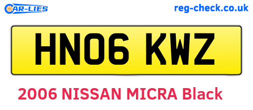 HN06KWZ are the vehicle registration plates.