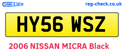 HY56WSZ are the vehicle registration plates.