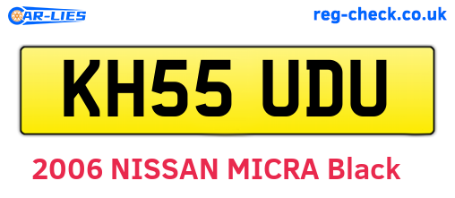 KH55UDU are the vehicle registration plates.