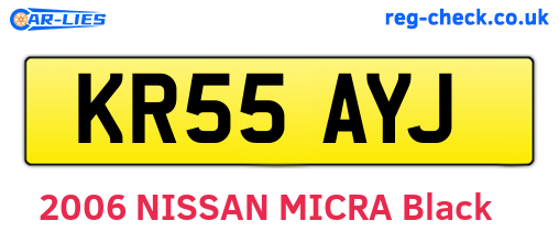 KR55AYJ are the vehicle registration plates.