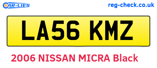 LA56KMZ are the vehicle registration plates.