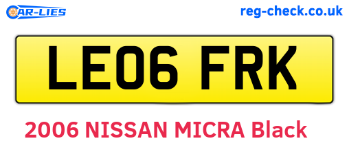 LE06FRK are the vehicle registration plates.