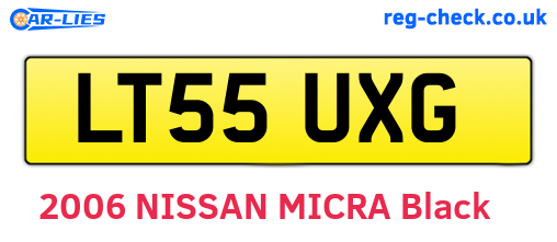 LT55UXG are the vehicle registration plates.