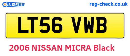 LT56VWB are the vehicle registration plates.