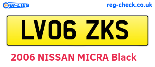 LV06ZKS are the vehicle registration plates.