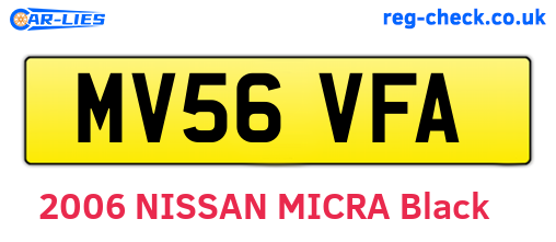 MV56VFA are the vehicle registration plates.