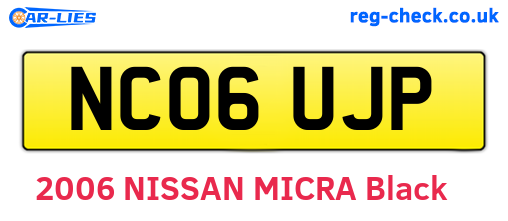 NC06UJP are the vehicle registration plates.